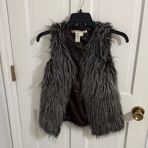 Max Studio Gray Faux Fur Vest